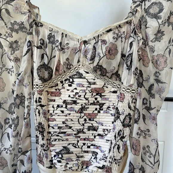 NWOT • Free People • Brunch Date Bodysuit • Ivory Combo - Picture 4 of 5